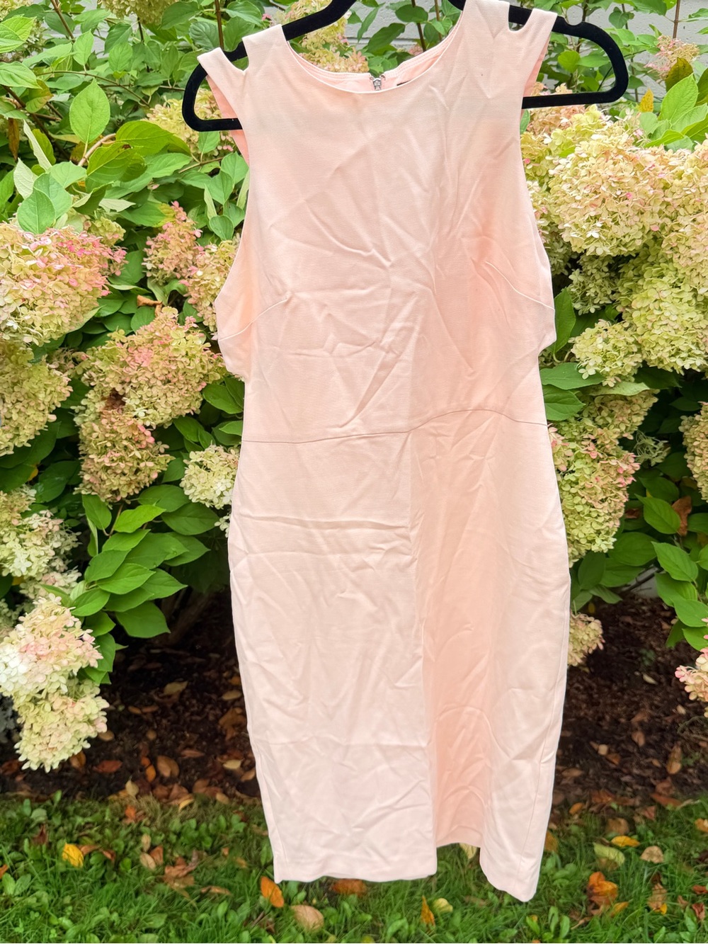 French Connection Blush Pink Midi Sheath Dress